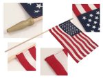 12x18 inch Hemmed Soft Cotton U.S. Stick Flags With Spear