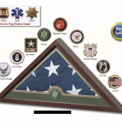 Military Flag Case With Folded Burial Flag