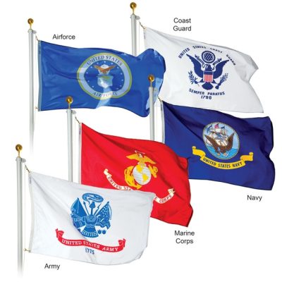 Complete Set 4'x6' Nylon Military Service Flags
