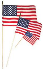 12x18 inch Hemmed U.S. Stick Flags With Spear