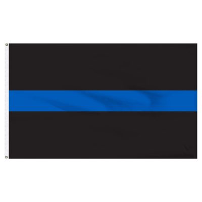 3x5 Foot Nylon Thin Blue Line Flag
