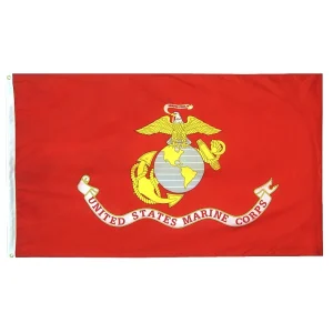 Poly Marine Corps Flag With Header And Grommets